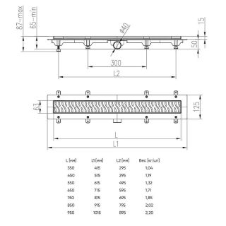 Душевой лоток Veconi Harmony N 550 V550HN с решеткой Хром глянцевый
